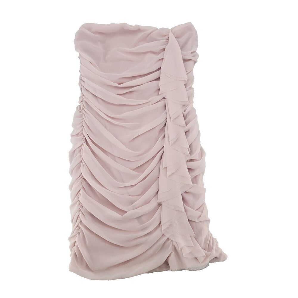 Express Womens Strapless Dress Size 6 Ruched Fully Lined Pink Zipper